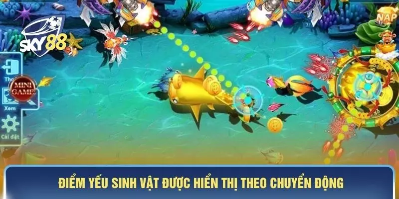 Điểm yếu sinh vật được hiển thị theo chuyển động