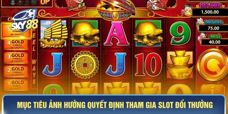 Mục tiêu ảnh hưởng quyết định tham gia slot đổi thưởng