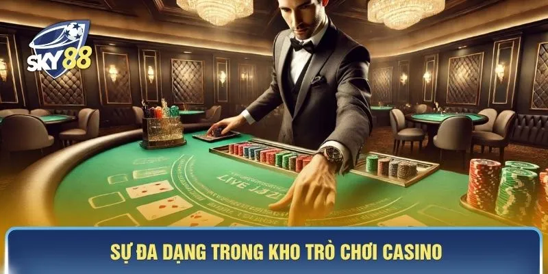 Sự đa dạng trong kho trò chơi casino